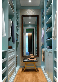 Параллельная гардеробная комната с большим зеркалом Воронеж